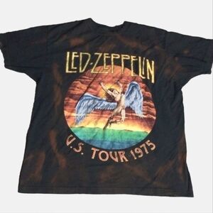 BOGO GUC LED ZEPPELIN U.S. Tour 1975 Cotton Distressed Tie-Dyed Retro Unisex Tee